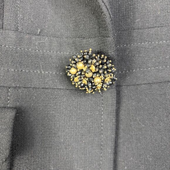 VTG J. Crew Women Wool Black Blazer Size XS? Jewel Button Fully Lined Office - Picture 6 of 10